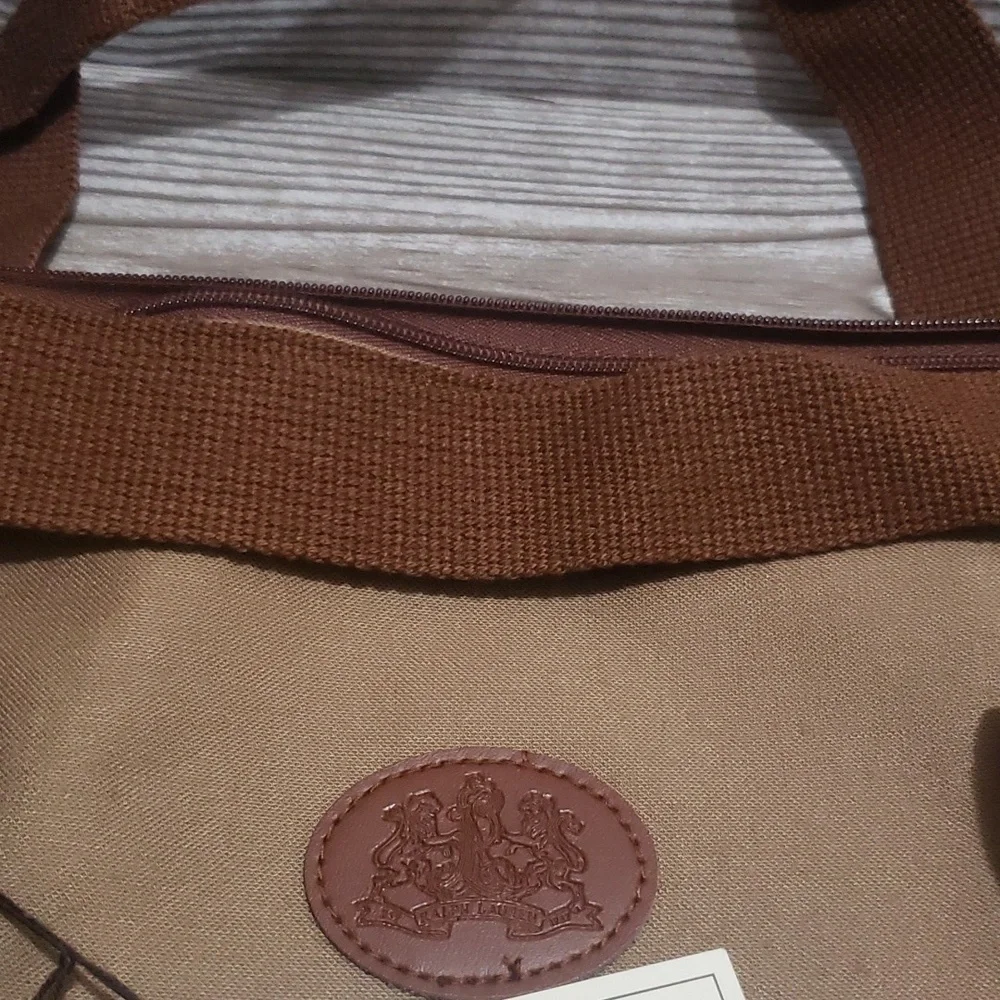 Ralph Lauren tan canvas new travel unisex big bag
